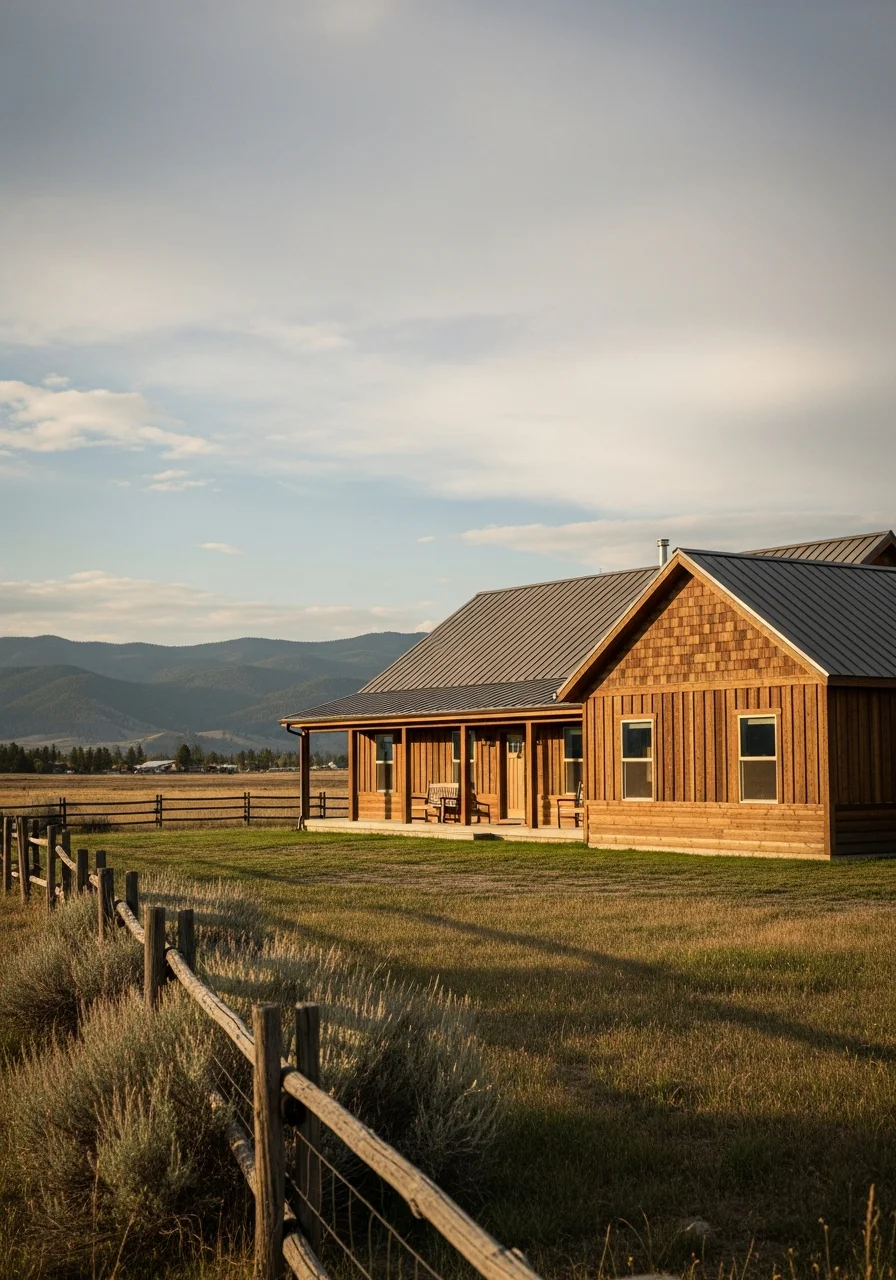 Well-maintained ranch-style home with open property and mountain views.